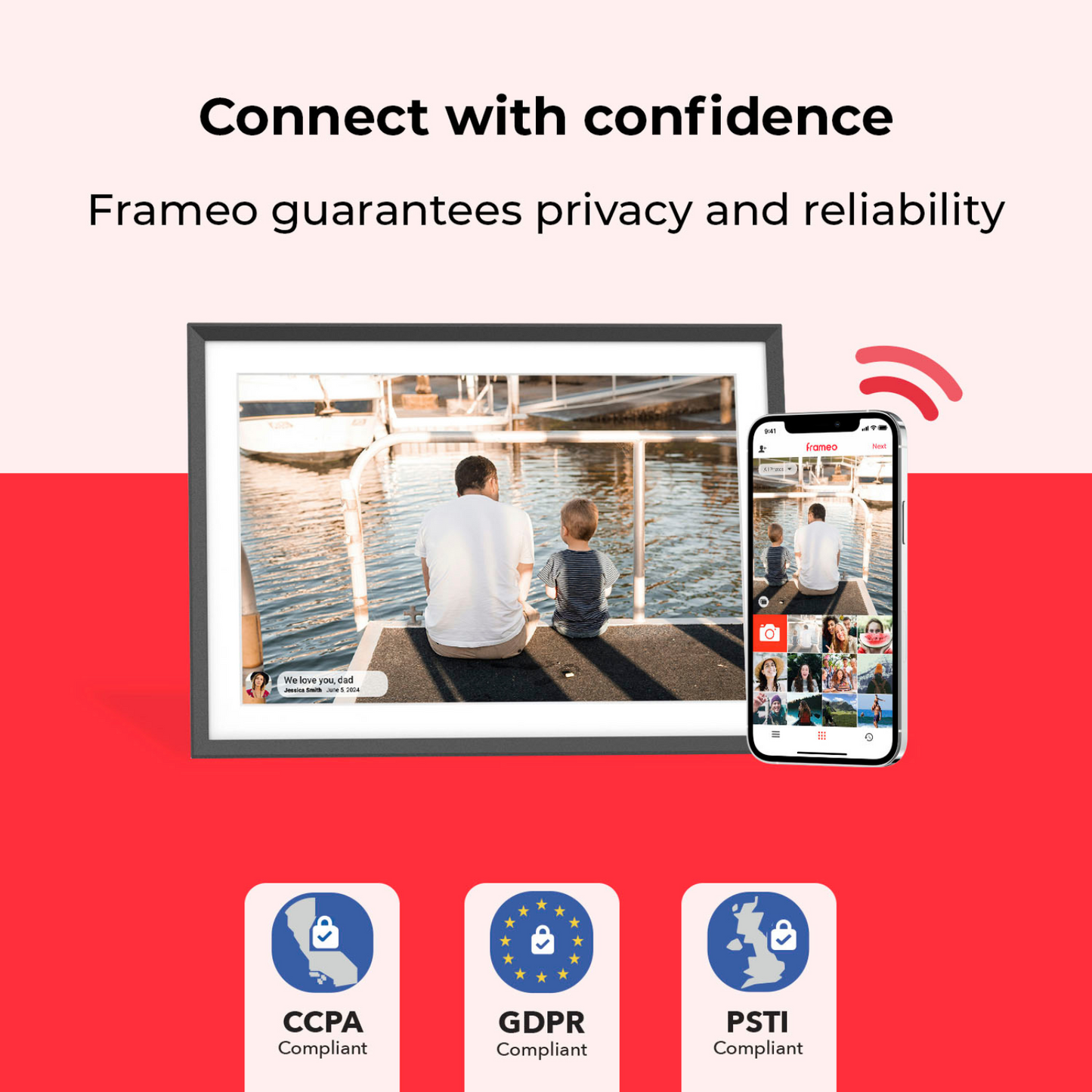 Miracle Digital 15.6” Digital Photo Frame with Wi-Fi & Touch Screen | Large Digital Picture Frame with Slideshow | 32GB Internal Storage| Auto Rotate, Table & Wall Mountable | Share Photo & Videos Instantly through Frameo App | Perfect for Gifting