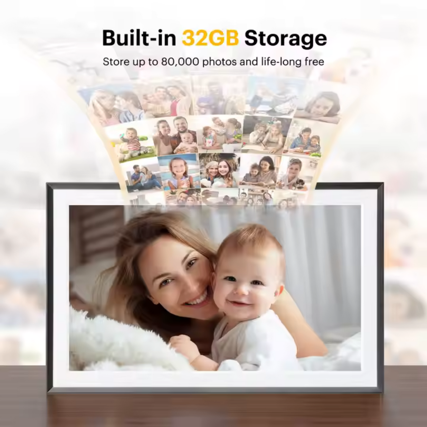 Miracle Digital 15.6” Digital Photo Frame with Wi-Fi & Touch Screen | Large Digital Picture Frame with Slideshow | 32GB Internal Storage| Auto Rotate, Table & Wall Mountable | Share Photo & Videos Instantly through Frameo App | Perfect for Gifting
