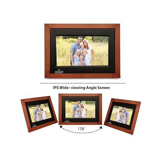 Miracle Digital 7" inch IPS Wooden Dark Digital Photo Frame Hi-Def Screen Built in 8GB Memory 2GB RAM