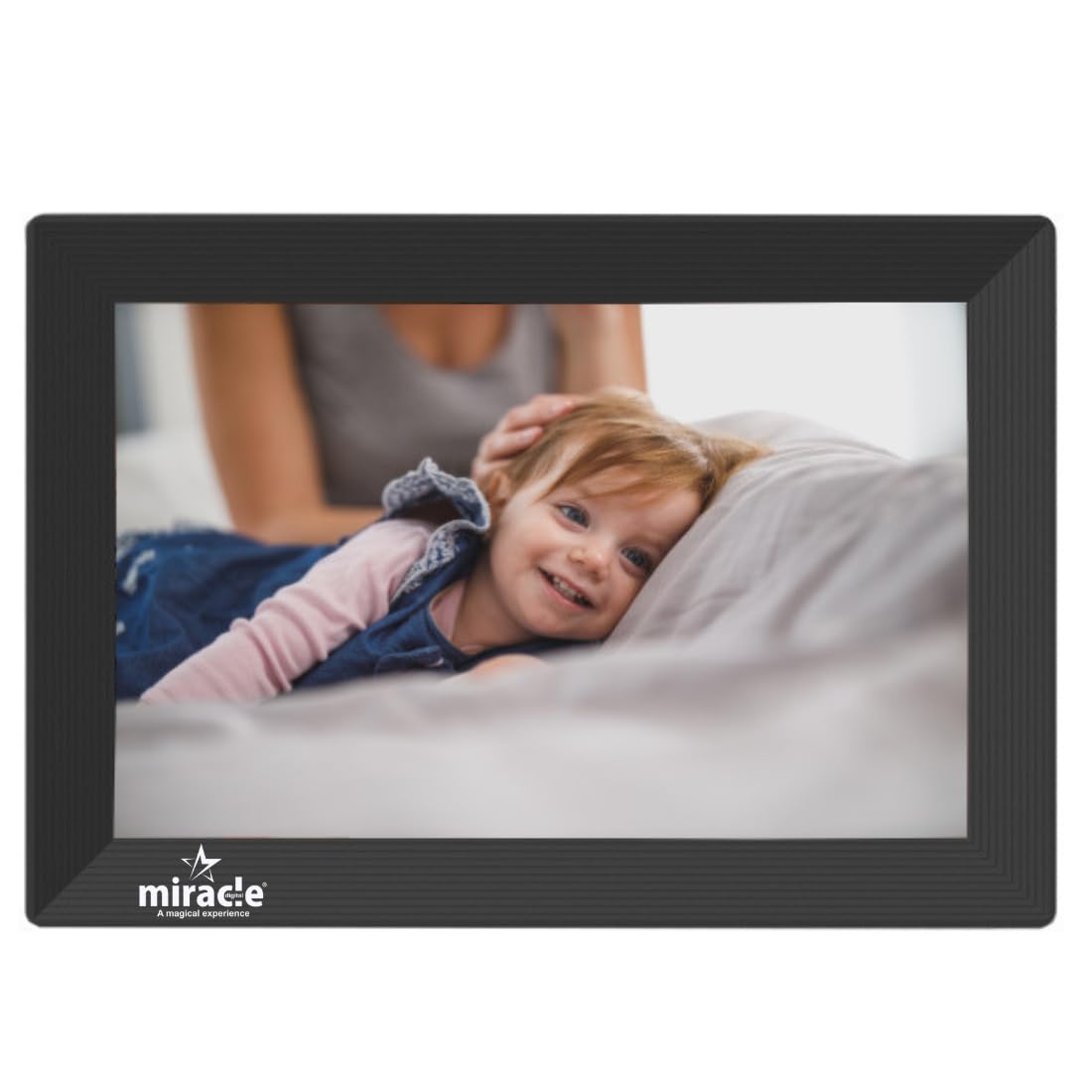 Miracle Digital 10.1" Wi-Fi Cloud Photo Frame with 32GB memory, Android 8, 2GB RAM. Share photos & videos via Frameo app.