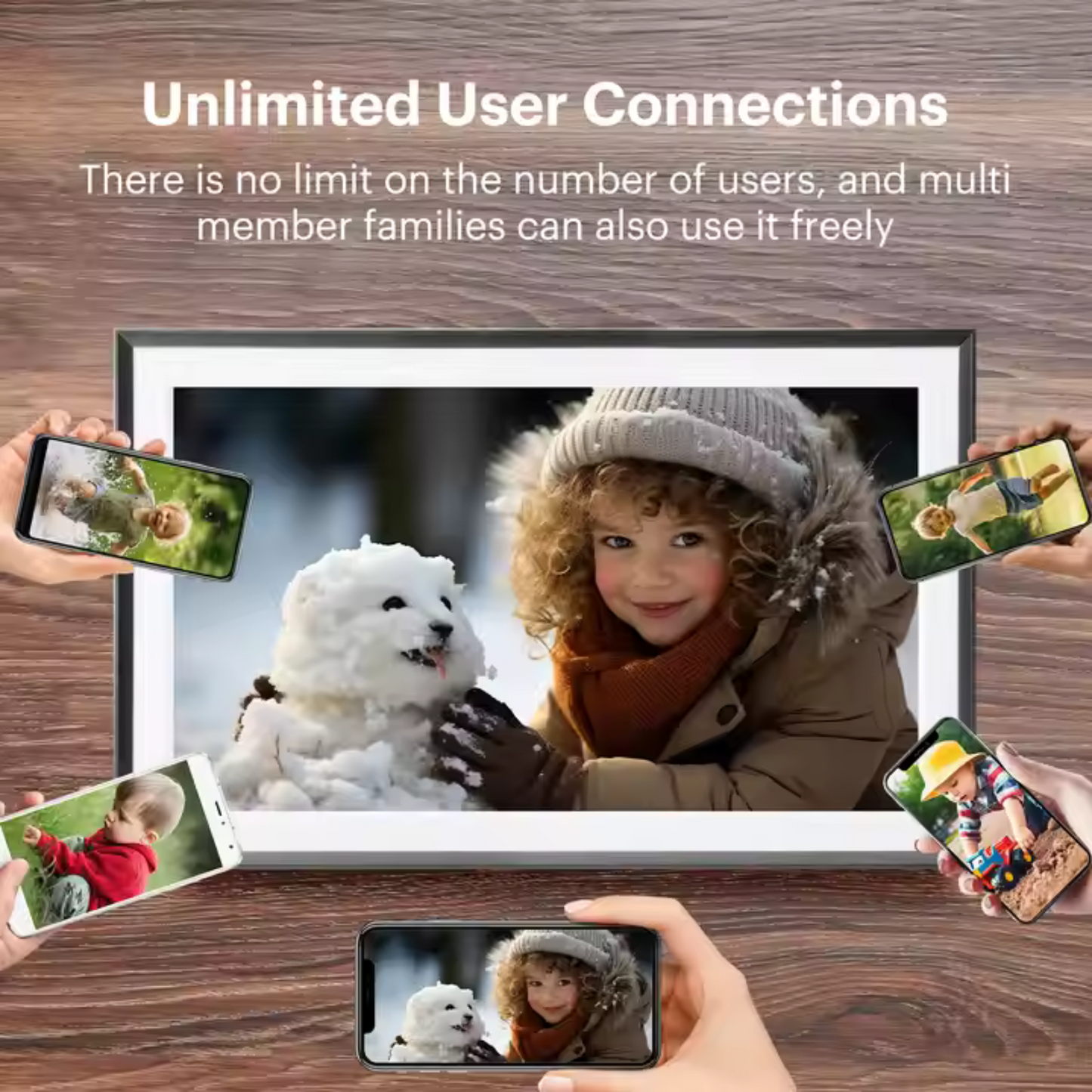 Miracle Digital 15.6” Digital Photo Frame with Wi-Fi & Touch Screen | Large Digital Picture Frame with Slideshow | 32GB Internal Storage| Auto Rotate, Table & Wall Mountable | Share Photo & Videos Instantly through Frameo App | Perfect for Gifting