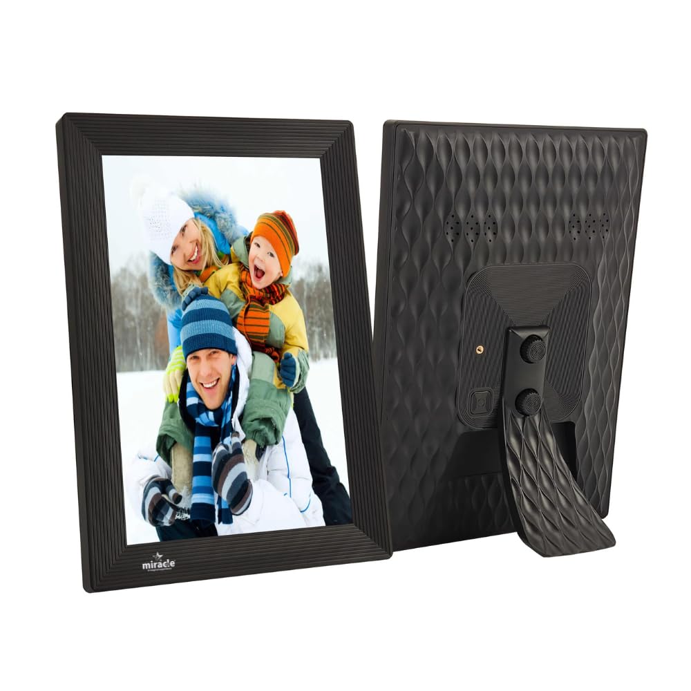 Miracle Digital 10.1" Wi-Fi Cloud Photo Frame with 32GB memory, Android 8, 2GB RAM. Share photos & videos via Frameo app.