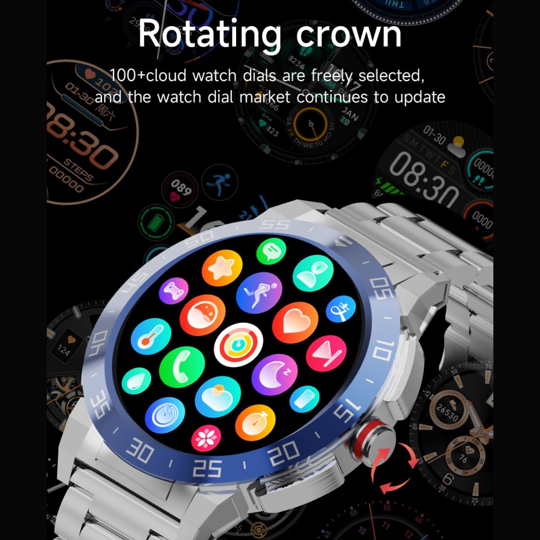 Miracle Digital Alpha Pro Smart Watch, 1.46" HD Display, Silver Finish, Bluetooth Calling, AI Assist, IP68, , Heart Rate Monitor, Long Battery.
