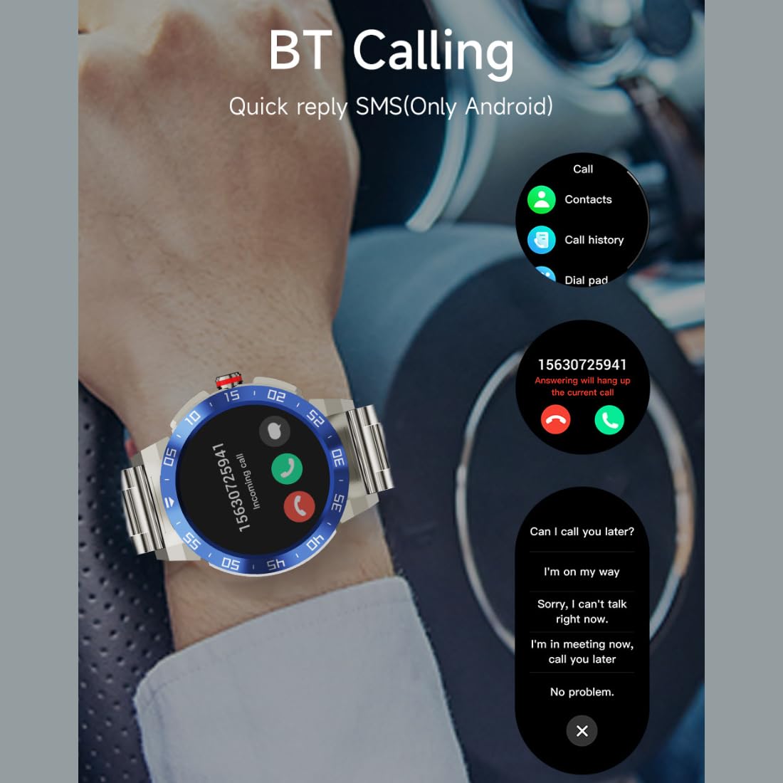 Miracle Digital Alpha Pro Smart Watch, 1.46" HD Display, Silver Finish, Bluetooth Calling, AI Assist, IP68, , Heart Rate Monitor, Long Battery.