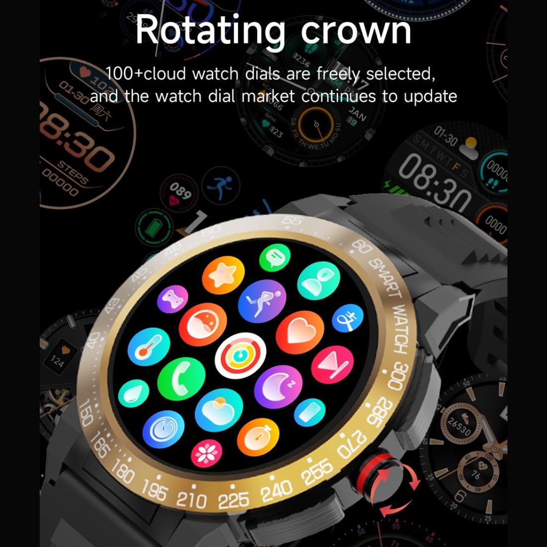 Miracle Digital Alpha Pro Smart Watch, 1.46" HD Display, Black Finish, Bluetooth Calling, AI Assist, IP68, Heart Rate Monitor, Long Battery.