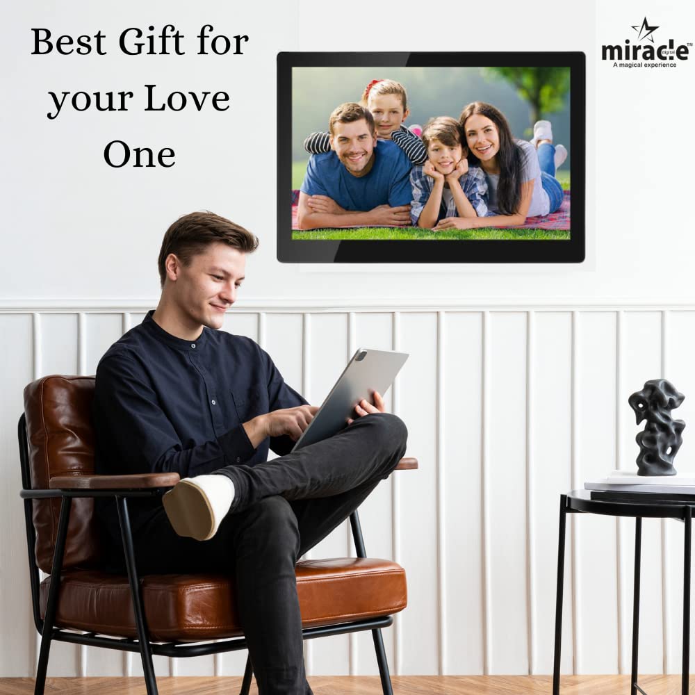 Miracle Digital 17" HDMI Photo Frame, Mirror Glass Finish, 8GB memory, 2GB RAM, USB/SD support, remote, photo slideshow, video & audio support.