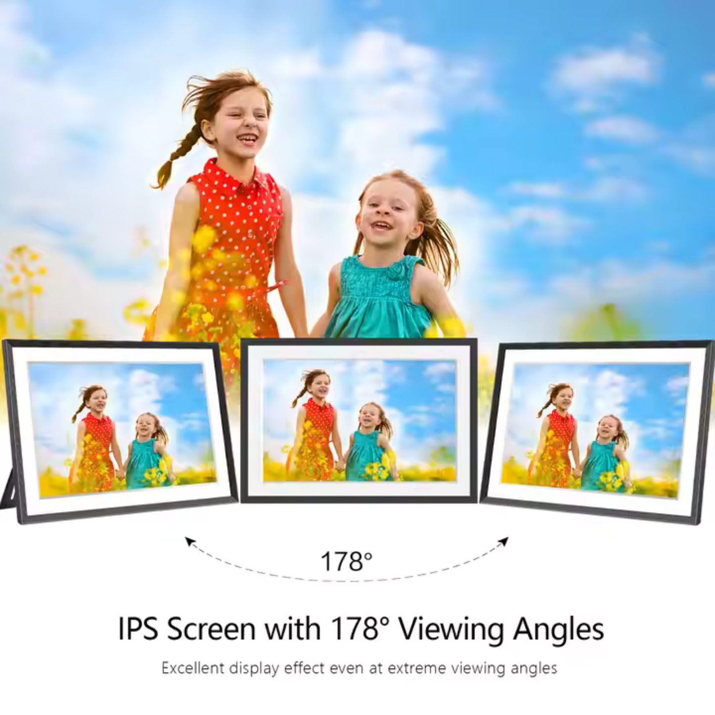Miracle Digital 15.6” Digital Photo Frame with Wi-Fi & Touch Screen | Large Digital Picture Frame with Slideshow | 32GB Internal Storage| Auto Rotate, Table & Wall Mountable | Share Photo & Videos Instantly through Frameo App | Perfect for Gifting