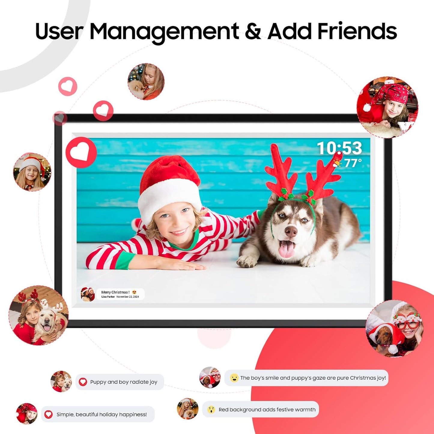 Miracle Digital 15.6” Digital Photo Frame with Wi-Fi & Touch Screen | Large Digital Picture Frame with Slideshow | 32GB Internal Storage| Auto Rotate, Table & Wall Mountable | Share Photo & Videos Instantly through Frameo App | Perfect for Gifting
