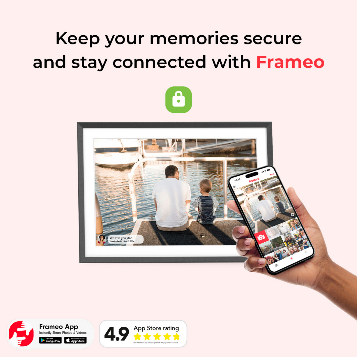 Miracle Digital 15.6” Digital Photo Frame with Wi-Fi & Touch Screen | Large Digital Picture Frame with Slideshow | 32GB Internal Storage| Auto Rotate, Table & Wall Mountable | Share Photo & Videos Instantly through Frameo App | Perfect for Gifting
