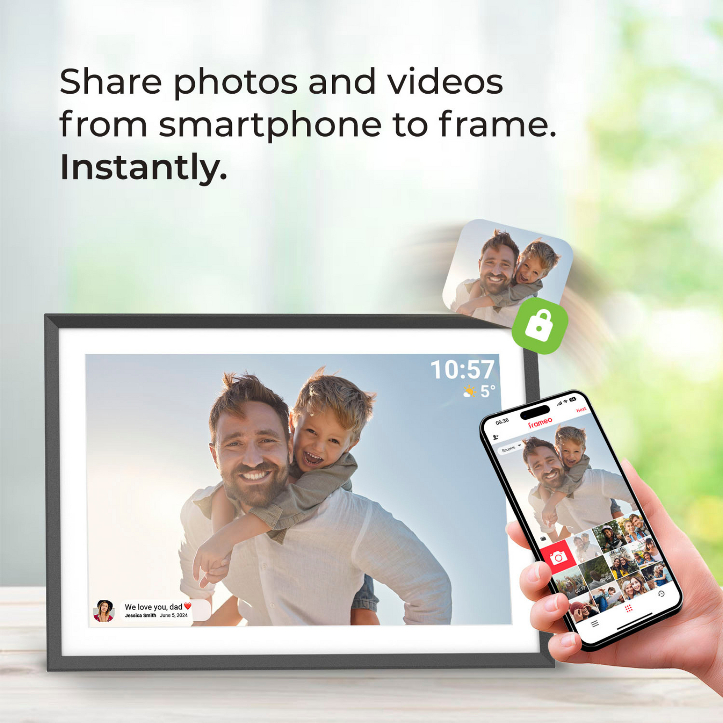 Miracle Digital 15.6” Digital Photo Frame with Wi-Fi & Touch Screen | Large Digital Picture Frame with Slideshow | 32GB Internal Storage| Auto Rotate, Table & Wall Mountable | Share Photo & Videos Instantly through Frameo App | Perfect for Gifting