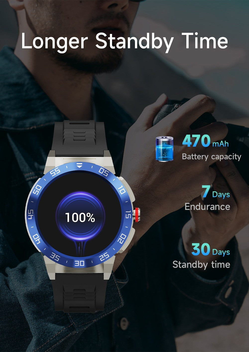 Miracle Digital Alpha Pro Smart Watch, 1.46" HD Display, Silicone BeltFinish, Bluetooth Calling, AI Assist, IP68, Heart Rate Monitor, Long Battery.