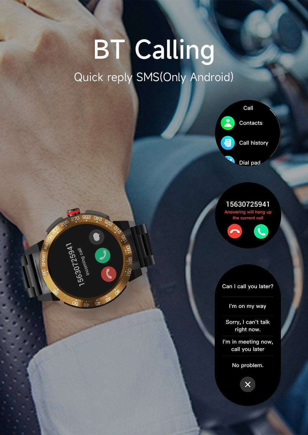 Miracle Digital Alpha Pro Smart Watch, 1.46" HD Display, Silicone Belt, Bluetooth Calling, AI Assist, IP68, Heart Rate Monitor, Long Battery.