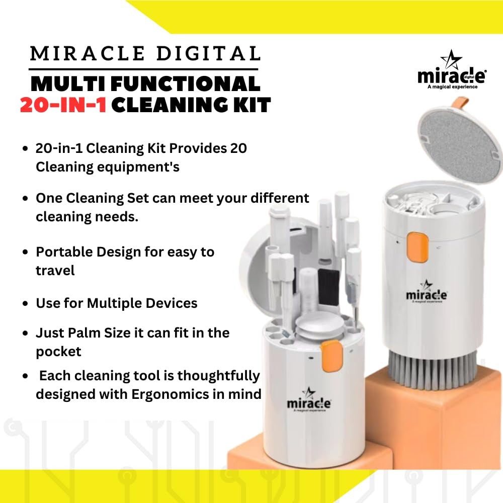 Miracle Digital 20 in 1 Electronics Cleaner Kit | Multipurpose Cleaner Kit | Electronic Gadget Cleaning Tool