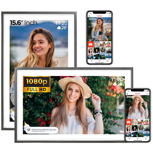 Miracle Digital 15.6” Digital Photo Frame with Wi-Fi & Touch Screen | Large Digital Picture Frame with Slideshow  | 32GB Internal Storage| Auto Rotate, Table & Wall Mountable | Share Photo & Videos Instantly through Frameo App | Perfect for Gifting