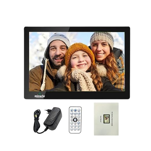 Miracle Digital 12" inch HDMI Digital Photo Frame with Premium Mirror Finish Hi-def Display Built-in 8GB Memory 2GB RAM & 2 Stereo Speakers