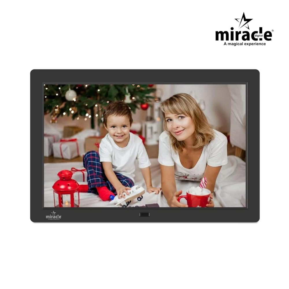 Miracle Digital 17'' Inch Large HDMI Digital Photo Frame Premium Mirror Glass Finish Display Built in 8 GB Memory & 2 GB RAM.USB Disk Card, Remote Photos Slide Show, Video and Audio Support