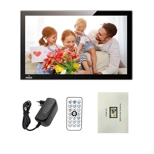 Miracle Digital 15.4'' Inch Large HDMI Digital Photo Frame Premium Mirror Glass Finish Display Built in 8GB Memory & 2GB RAM.USB Disk Card, Remote Photos Slide Show, Video and Audio Support