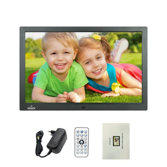 Miracle Digital 17" HDMI Photo Frame, Mirror Glass Finish, 8GB memory, 2GB RAM, USB/SD support, remote, photo slideshow, video & audio support.