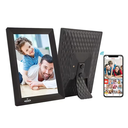 Miracle Digital 10.1" Wi-Fi Cloud Photo Frame with 32GB memory, Android 8, 2GB RAM. Share photos & videos via Frameo app.