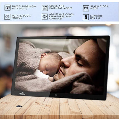 Miracle Digital 12" inch HDMI Digital Photo Frame with Premium Mirror Finish Hi-def Display Built-in 8GB Memory 2GB RAM & 2 Stereo Speakers