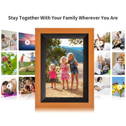 Miracle Digital 10.1" inch Wooden Dark Cloud Wi-Fi Digital Photo Frame Built-in 32 GB Memory & Android 8 with 2 GB RAM Share Photos & Videos Through Wi-Fi Frameo App