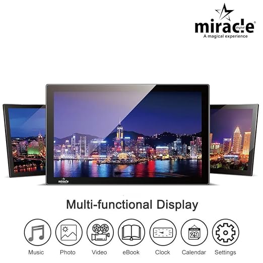 Miracle Digital 15.4'' Inch Large HDMI Digital Photo Frame Premium Mirror Glass Finish Display Built in 8GB Memory & 2GB RAM.USB Disk Card, Remote Photos Slide Show, Video and Audio Support