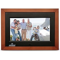 Miracle Digital 7 inch IPS Wooden Dark Digital Photo Frame Hi-Def Screen Built in 8GB Memory 2GB Ram