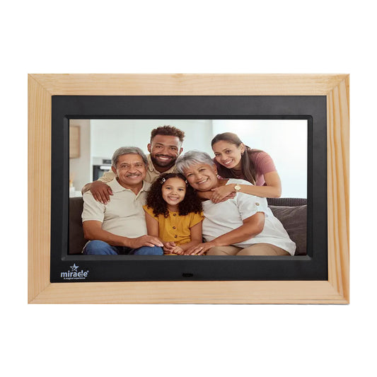 Miracle Digital 10" inch IPS Wooden Light Digital Photo Frame Hi-Def Screen Built-in 8GB Memory 2GB RAM