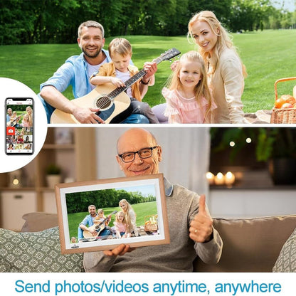 Frameo 15.6 Inch Large Digital Photo Frame, Digital Picture Frame WiFi with 32GB, 1920 * 1080 IPS HD Touch Screen, Tabletop&Wall-Mounted,Birthday,Wedding,Gifts for Men/Women/Father/Mom/Grandparents