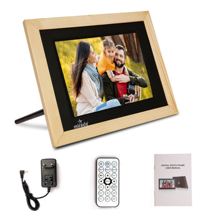 Miracle Digital 8'' Inch IPS Wooden Light Digital Photo Frame | Built-in 8 GB Memory & 2GB RAM