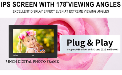 Miracle Digital 7" inch IPS Digital Photo Frame Hi-Def Screen Built-in 8GB Memory 2GB RAM