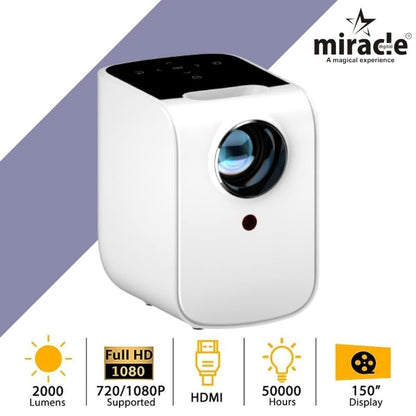 Miracle Digital Star-HD Pro Projector | Full HD 150 Inch Large Screen Projection |  Multi Interface Connection