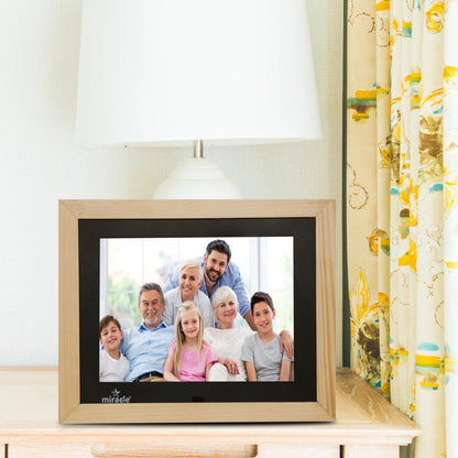 Miracle Digital 8'' Inch IPS Wooden Light Digital Photo Frame | Built-in 8 GB Memory & 2GB RAM